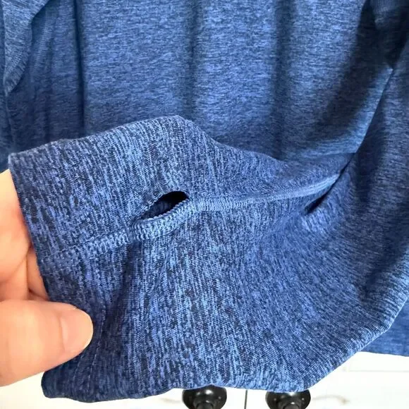 Nike Running Dri-Fit Pullover Mens XL Heather Blue Quarter Zip Long Sleeve Shirt - Picture 9 of 9